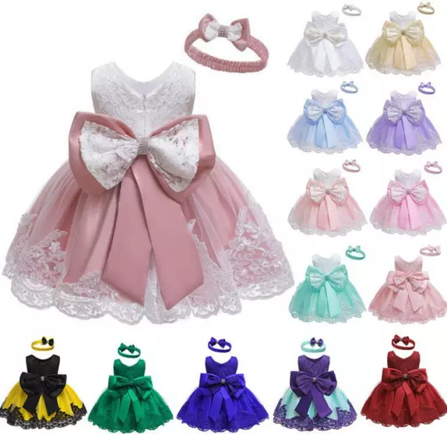Toddler Baby Girl Princess Dress Girls Cute Bowknot Wedding Party Gown Dresses