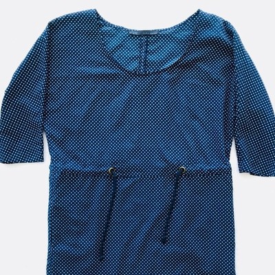 ZARA polka dot dress navy blue size XS