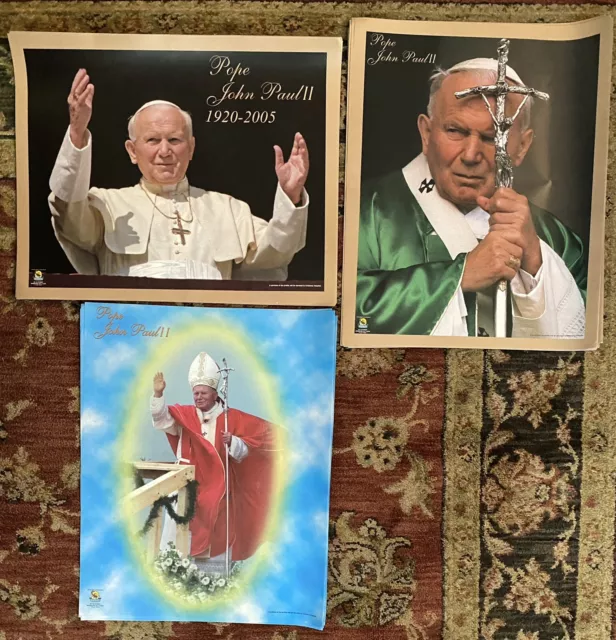 HUGE LOT 36 EACH POSTERS SAINT POPE JOHN PAUL II POSTER 20 X 16 INCH Catholic