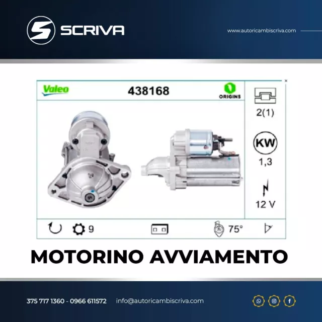 Motorino avviamento Fiat Punto 1.3 multijet Panda Lancia Alfa Romeo Valeo