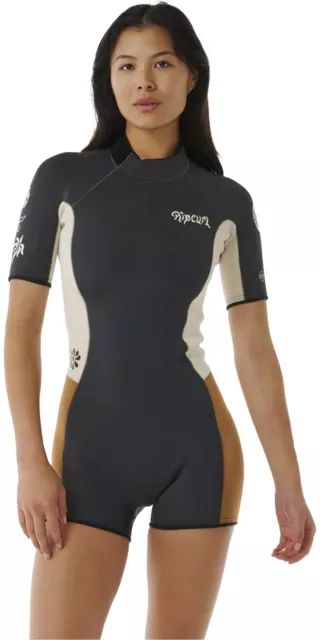 Rip Curl Womens Dawn Patrol 2mm Back Zip Shorty Wetsuit - Light Brown