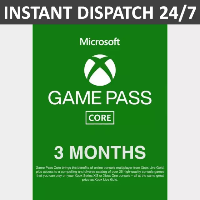 3 Months Xbox Game Pass Core / Xbox Live Gold Membership