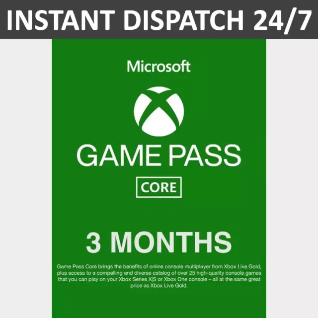 3 mesi di abbonamento Xbox Game Pass Core / Xbox Live Gold