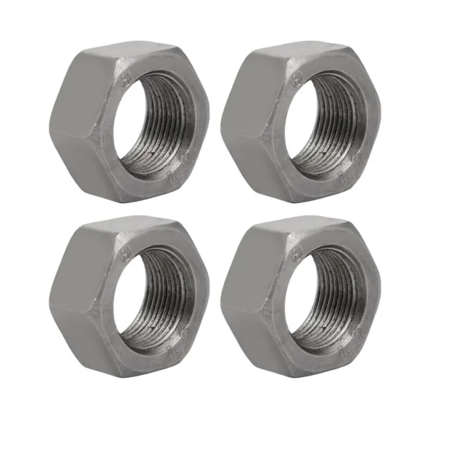4pcs M22 x 1.5mm Pitch Metric Fine Thread Carbon Steel Left Hand Hex Nuts