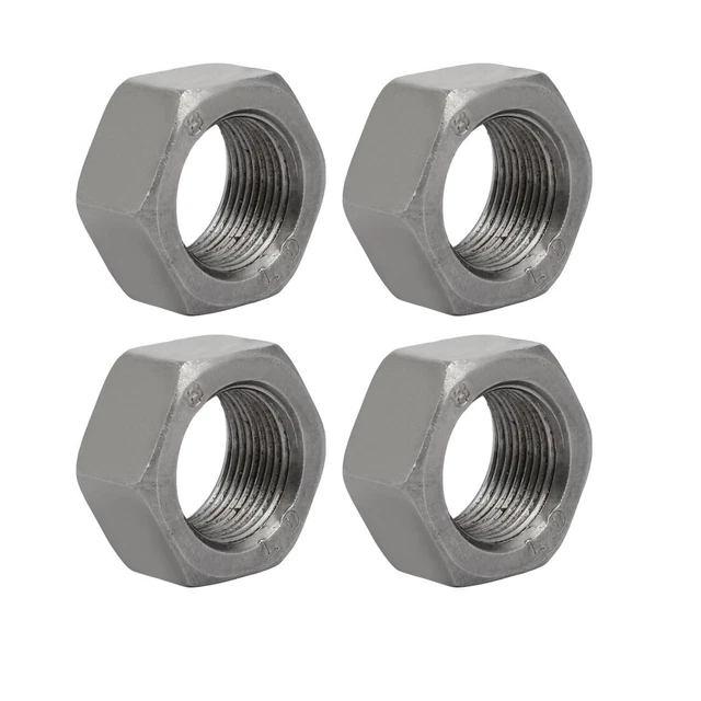 4pcs M22 x 1.5mm Pitch Metric Fine Thread Carbon Steel Left Hand Hex Nuts