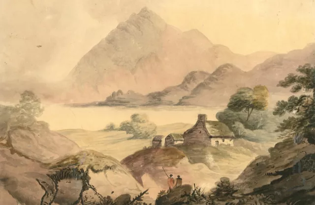 Late 19th Century Watercolour - Mountainous Landscape with Cottage