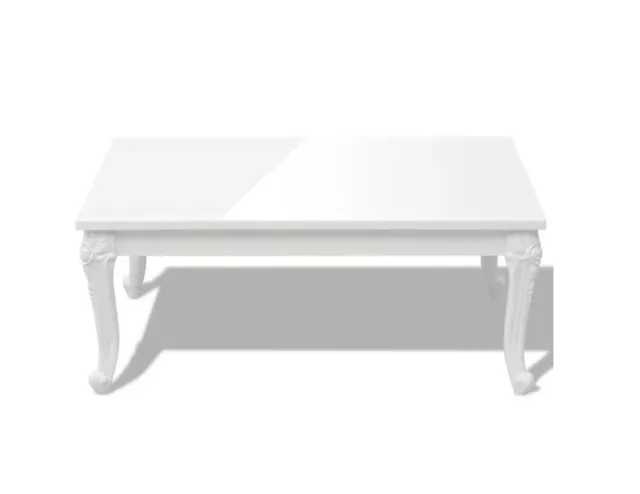 Vintage Shabby Chic Coffee Table White High Gloss French Living Room Furniture 3