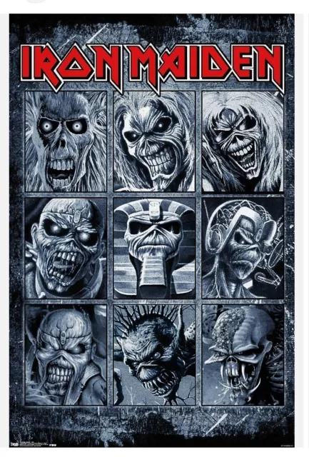 "Póster de pared de rejilla Iron Maiden 22""X 34"