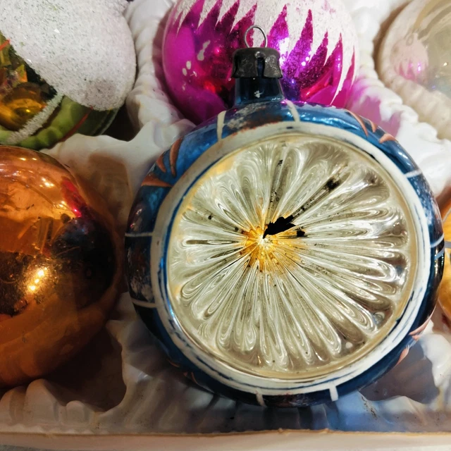 ANCIENNES BOULES DE Noël en verre Lot ZM45 EUR 15,00 - PicClick FR