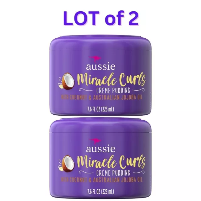 AUSSIE Miracle Curls with Coconut Oil Paraben Free Cream Pudding [LOT of 2]