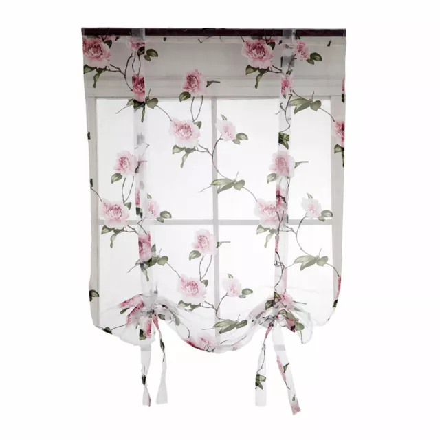 Curtain Tie-up Window Curtain Sheer Voile Decorative for Balcony Bathroom