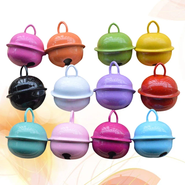 50 un. mini campanas redondas de metal pintadas de color mixto de 22 mm tamaño colorido