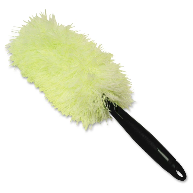 Genuine Joe Microfiber Duster - 1 Each - Microfiber - White, Green (gjo-90112)