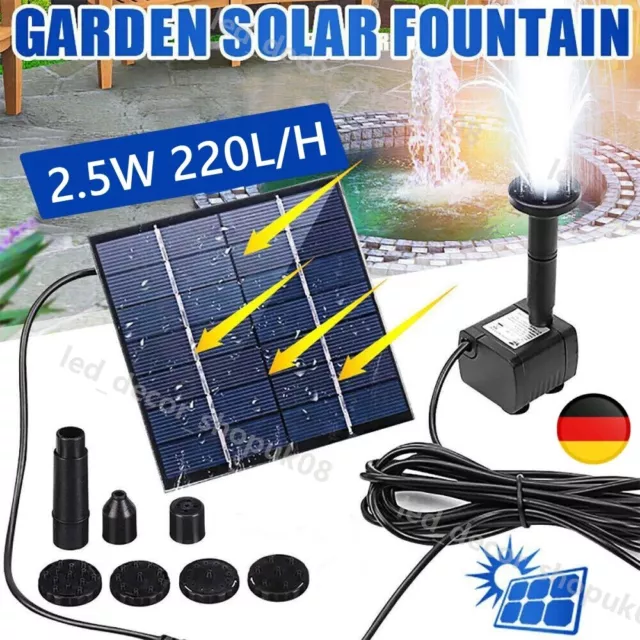 Mini SolarPumpe Gartenteich 220L/H Teichpumpe Springbrunnen Wasserspiel 7V /2.5W