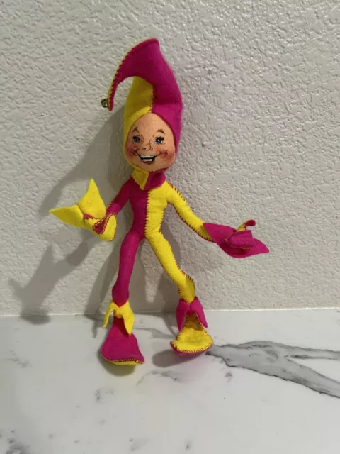 Annalee Spring Jester Elf Pink And Yellow