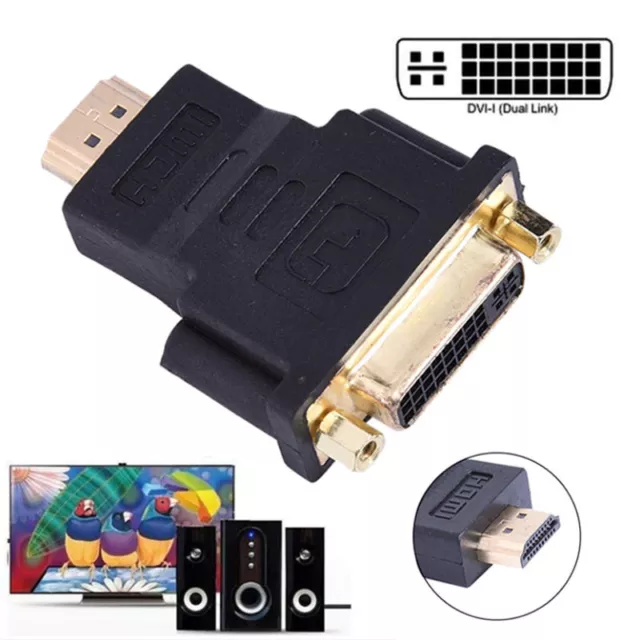 DVI zu HDMI Konverter Dual Link DVI-I Buchse zu HDMI Stecker Kabel Adapter