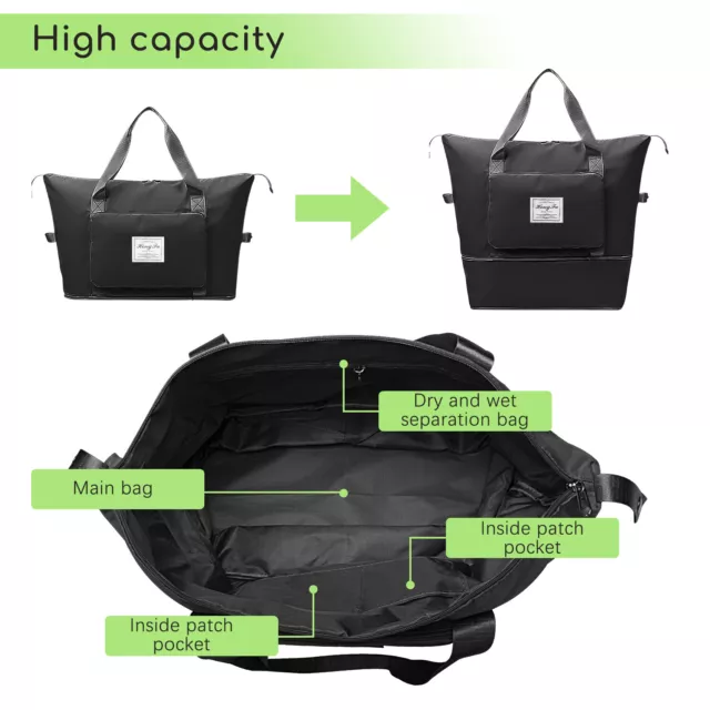 36L Women Large Capacity Duffle Bag Travel Gym Tote Bag Carry On Handbag Luggage 7