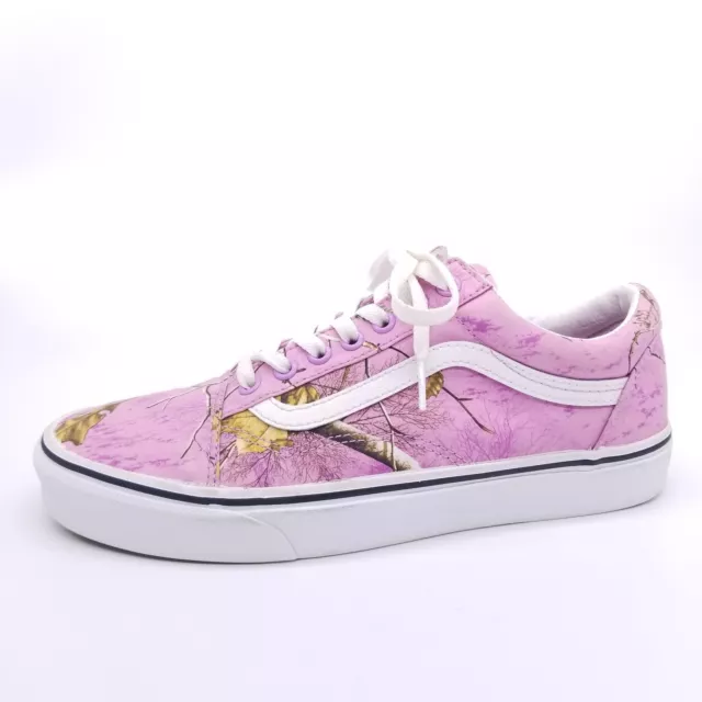 VANS Old Skool Womens 9.5 Shoes Pink Sneaker Low Lace Up Camo Canvas