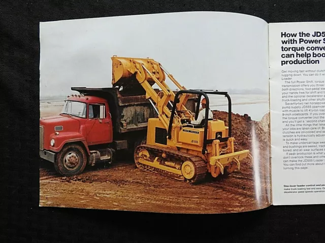 1975 John Deere "Jd555 Crawler Loader Tractor" Sales Catalog Brochure Very Good 2