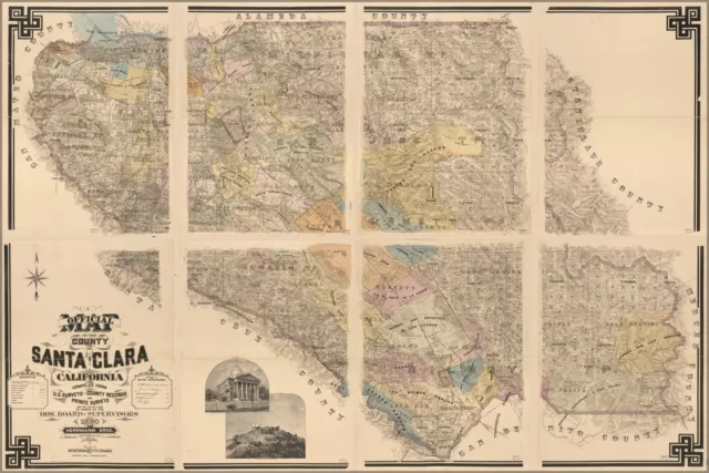 Poster, Many Sizes; Map Of The County Of Santa Clara, California 1890