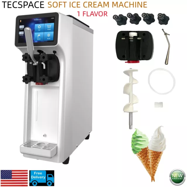 TECSPACE 10-20L/H 1300W 1 Flavor Commercial Ice Cream Maker Machine for Bars