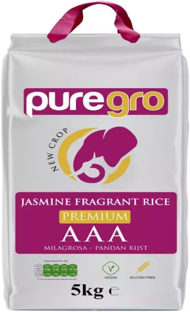 Puregro AAA Premium Jasmine Fragrant Rice 5 kg