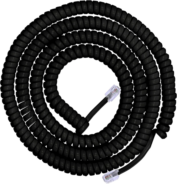 Power Gear Coiled Telephone Cord, 2 Feet Coiled, 12 Feet Uncoiled, Phone Cord...
