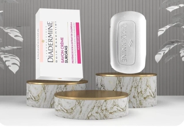 Lot De 2 Savons Diadermine à L'huile D'avocat Et Amande - 100g Chacun, Pour Visage Et Corps, Peau Sèche