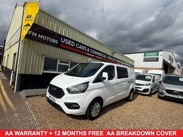 2022 FORD TRANSIT Custom 2.0 EcoBlue 130ps Low Roof D/Cab Limited Van ...