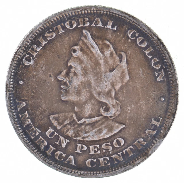 SILVER - WORLD COIN - 1895 El Salvador 1 Peso - World Silver Coin *019