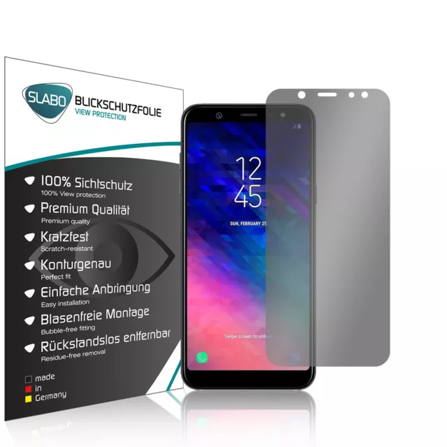 Slabo Blickschutzfolie für Samsung Galaxy A6 (2018) SCHWARZ "View Protection"
