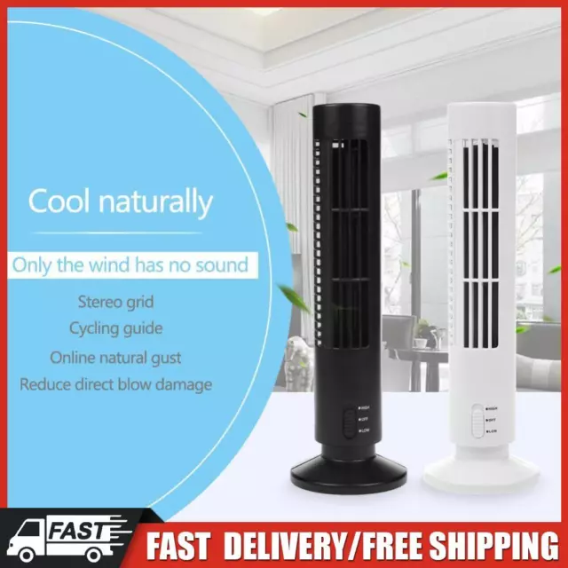 Tower Fan Useful No Leaf Air Conditioner Low Noise for Living Room Bedroom DE