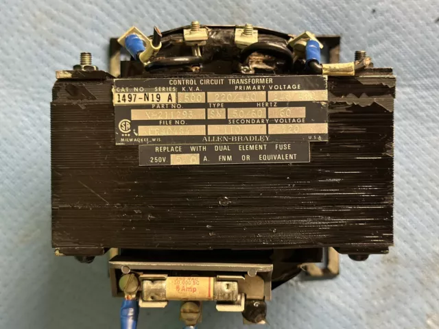 Allen-Bradley Control Circuit Transformer 1497-N19 Series A