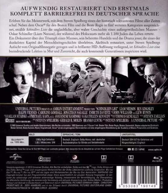 Schindlers Liste - Remastered (1993)[Blu-ray/NEU/OVP] Steven Spielberg / Zeitges 3