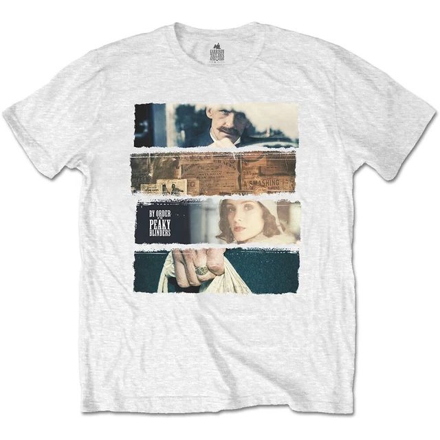 T-Shirt Peaky Blinders Unisex Slice Bianco per uomo manica corta da uomo