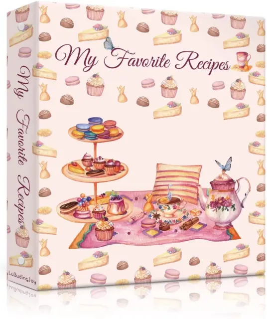 Recipe Binder, Blank Recipe Book to Write in Your Own Recipes, 3 Ring Cookbook B
