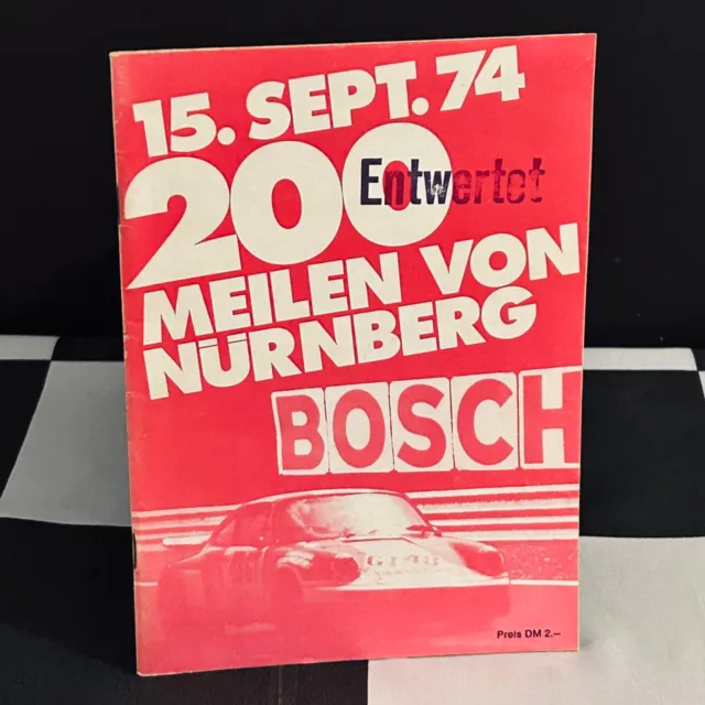 1974 Nurnberg 200 Meilen Norisring Drm Programme Jagermeister Bmw 3.0 Csl Stuck