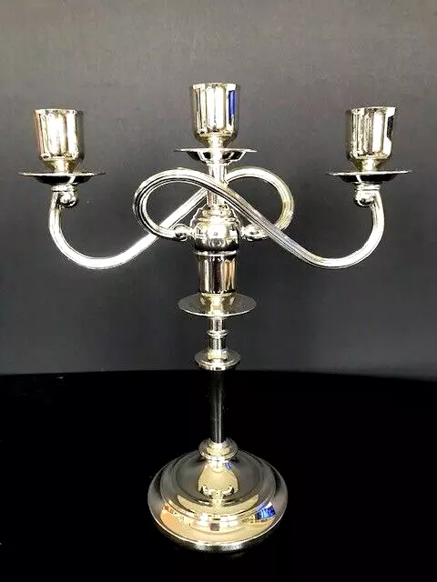 Vintage Large Heavy WM A Rogers Oneida Silver Plate 3 Light Candelabra Never Use