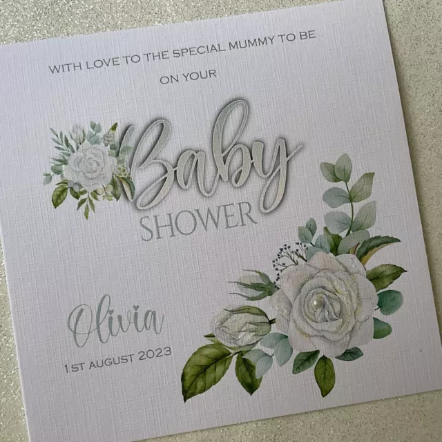 PERSONALISED Card Baby Shower Mum  To Be Card  Neutral