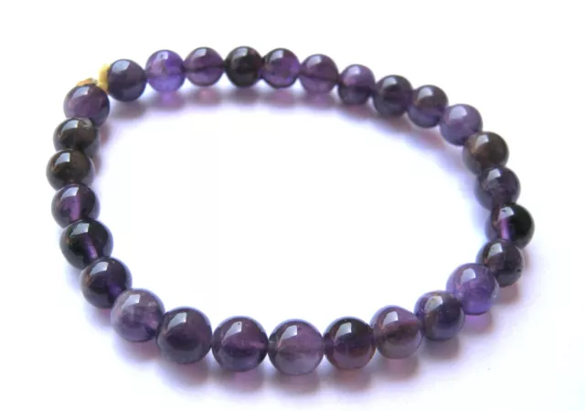 Natural Amethyst beaded Bracelet Crystal Healing Men Women Jewelry Gift Fashion