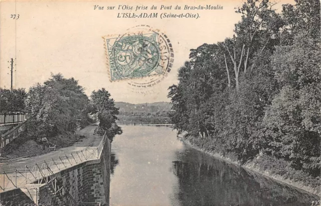 CPA-L'Isle-Adam - vue sur l'Oise prise du pont du bras du moulin (126511)
