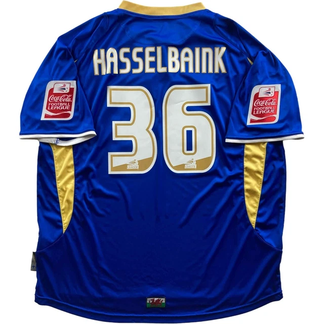 Joma Cardiff City 2008-09 home Jimmy F. Hasselbaink football shirt jersey sz XL