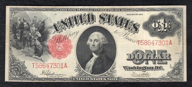 Fr. 39 1917 $1 One Dollar Legal Tender United States Note Very Fine+