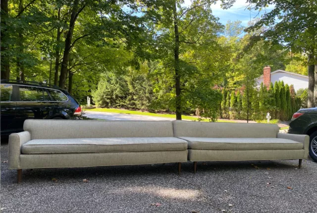 Vintage mid century modern 14' sofa couch