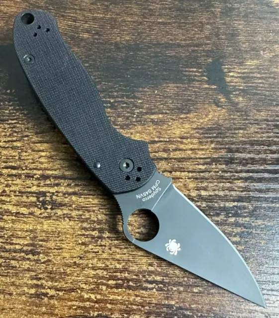 Spyderco Para 3 PM3 Knife G-10 Black DLC S45VN C223GPBK FACTORY SECOND