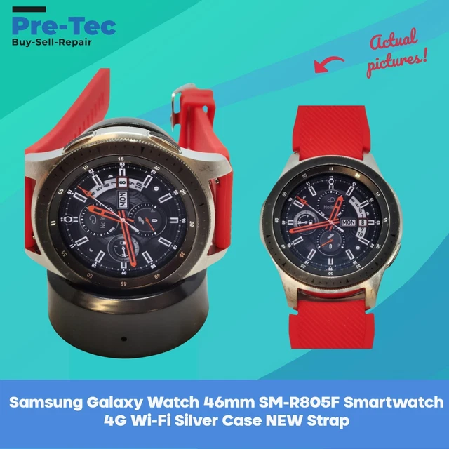 SAMSUNG GALAXY WATCH 46mm SM R805F Smartwatch 4G Wi Fi Silver NEW Orange Strap 44.00 PicClick UK