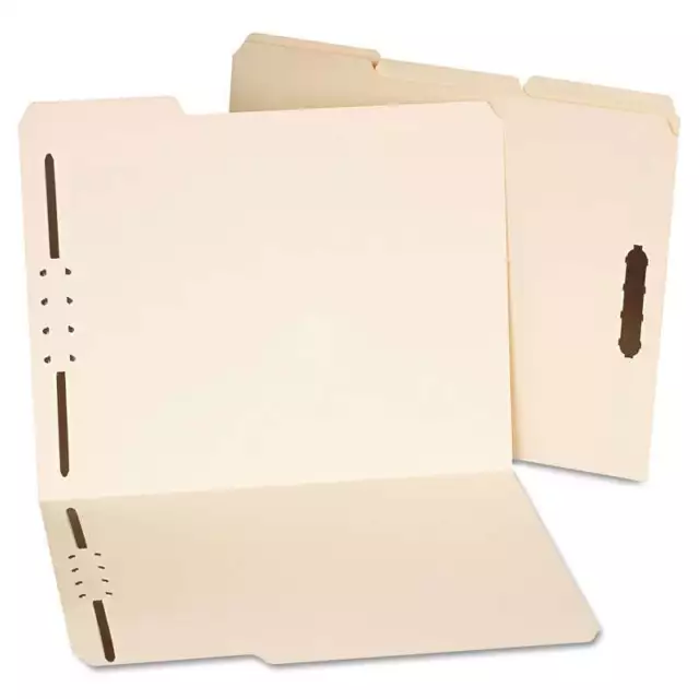 Universal Deluxe Reinforced Top Tab Folders, 2 Fasteners, 1/3 Tab, Letter, Manil