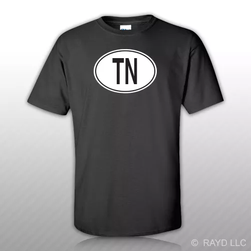 TN Tunisia Country Code Oval T-Shirt Tee Shirt Free Sticker Tunisian euro