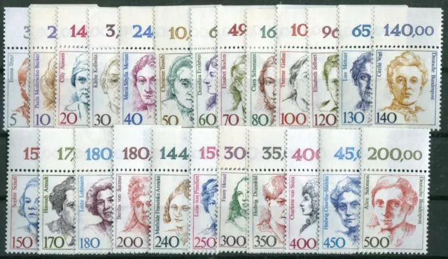 Bund Frauen OR postfrisch Oberrand komplett alle 24 Stück aus Groß - Bogen MNH