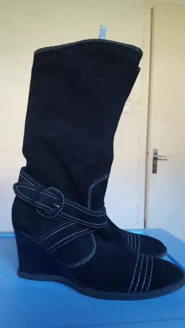 Bottes bottines EL Italy en cuir daim pointure 37-38